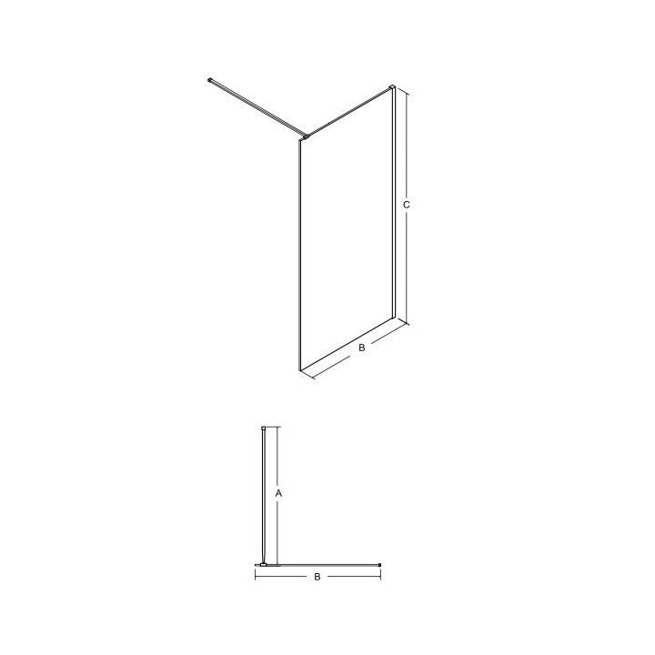 Kabina prysznicowa Walk In Besco Aveo Black, 90x195cm, szkło przejrzyste, profil czarny mat