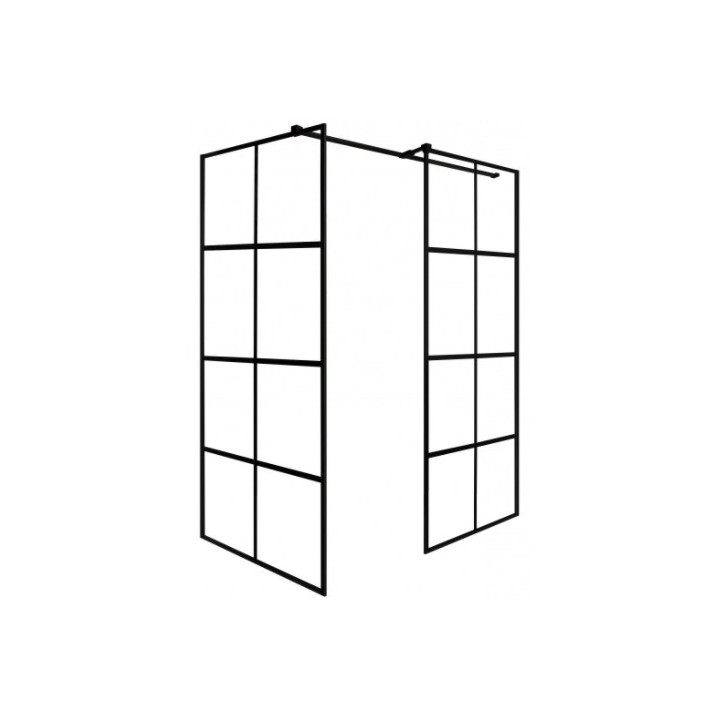 Kabina prysznicowa Walk In Besco Toca, 90x190cm, szkło przejrzyste, profil czarny mat