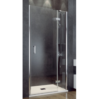 Kabina prysznicowa Walk In Besco Excea, 120x90cm, motyw kraty, profil czarny mat