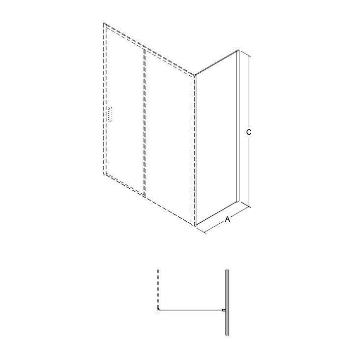 Drzwi prysznicowe do wnęki Besco Viva, 100x195cm, lewe, wahadłowe, szkło przejrzyste, profil chrom