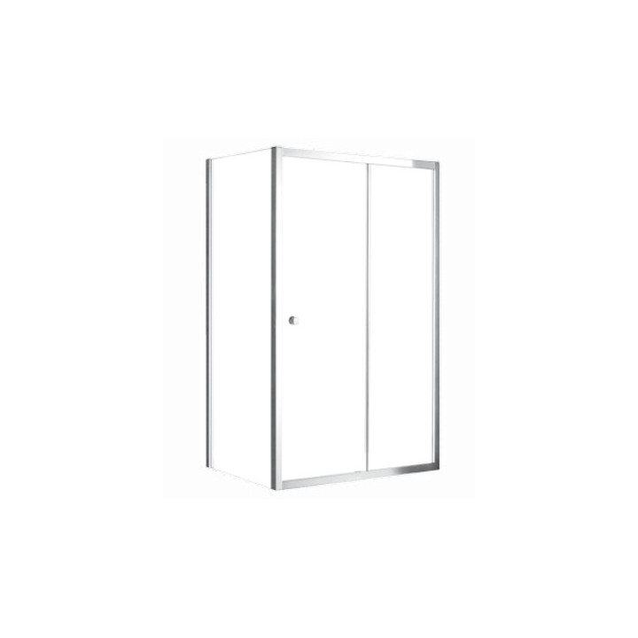 Panel boczny dla drzwi prysznicowych Besco Actis, 80x195cm, szkło przejrzyste, profil chrom
