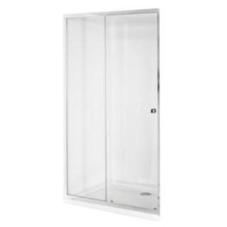 Drzwi prysznicowe do wnęki Besco Actis, 120x195cm, przesuwne, szkło przejrzyste, profil chrom