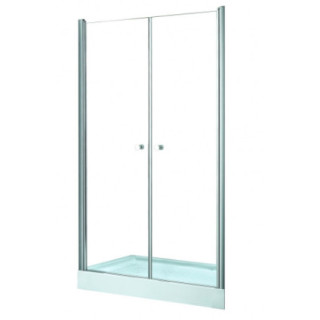 Drzwi prysznicowe do wnęki Besco Sinco, 80x195cm, wahadłowe, szkło przejrzyste, profil chrom