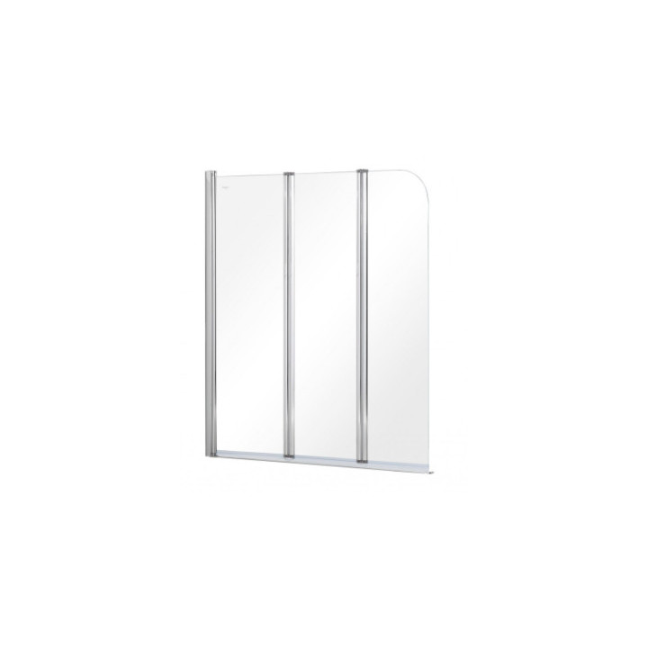 Parawan nawannowy Besco Prime 2, 90x140cm, 2-skrzydłowy, szkło przejrzyste, profil chrom