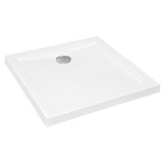 Brodzik prostokątny Besco Alpina Slimline, 100x80cm, zintegrowany, akrylowy, biały