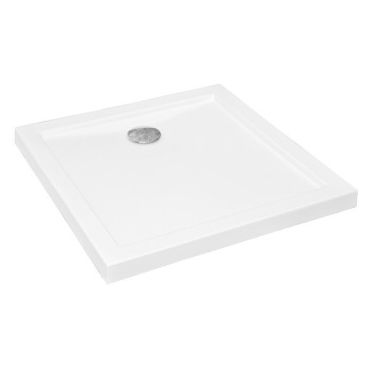 Brodzik prostokątny Besco Alpina Slimline, 100x80cm, zintegrowany, akrylowy, biały