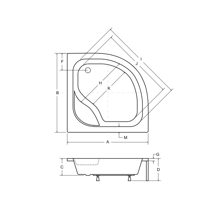 Brodzik kwadratowy Besco Aquarius Slimline, 90x90cm, akrylowy, biały