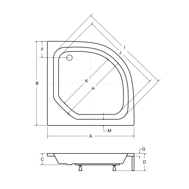 Brodzik półokrągły Besco Diper I, 80x80cm, głęboki, z siedziskiem, akrylowy, biały
