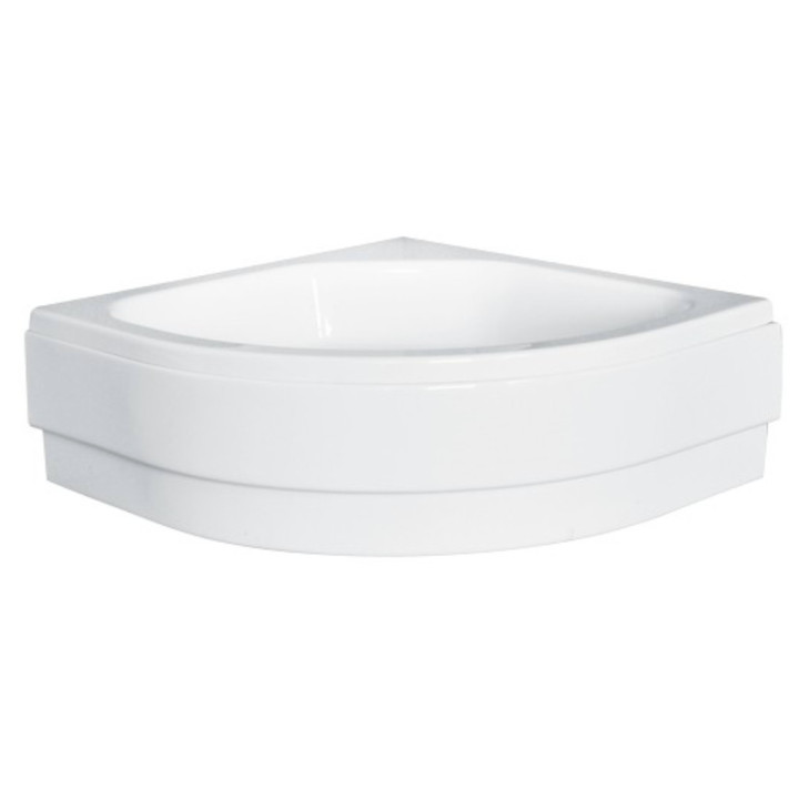 Brodzik półokrągły Besco Diper I, 80x80cm, głęboki, z siedziskiem, akrylowy, biały