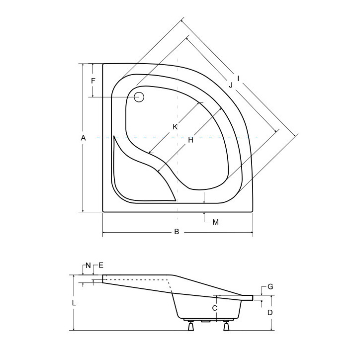 Brodzik półokrągły Besco Diper I, 80x80cm, głęboki, z siedziskiem, akrylowy, biały