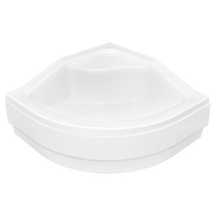 Brodzik półokrągły Besco Diper I, 80x80cm, głęboki, z siedziskiem, akrylowy, biały