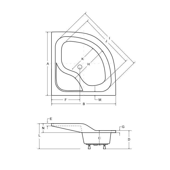 Brodzik półokrągły Besco Oliver I, 80x80cm, z podwyższonym siedziskiem, akrylowy, biały