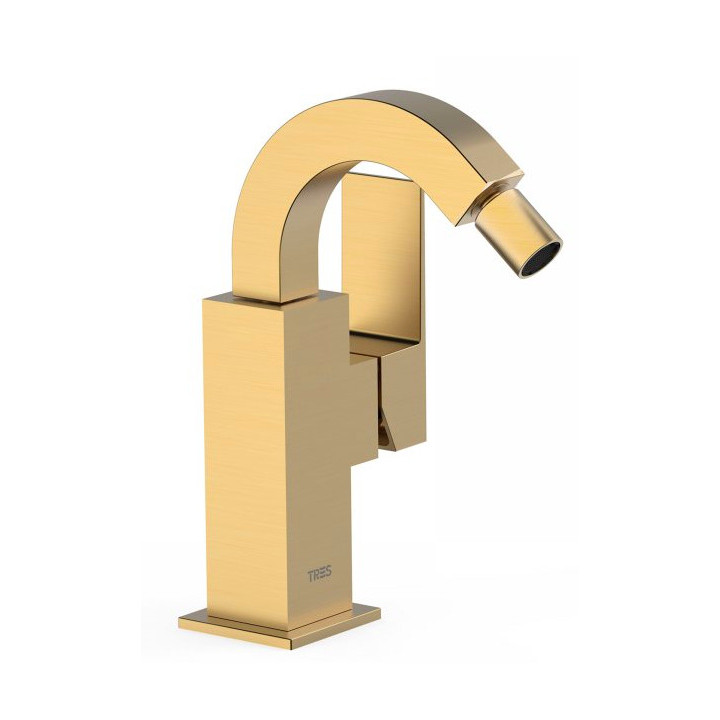 Bateria bidetowa Tres Caudro Colors, stojąca, wysokość 115mm, złoty matowy