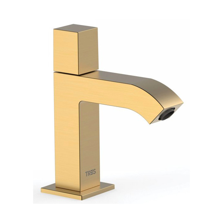 Bateria bidetowa Tres Caudro Colors, stojąca, wysokość 115mm, złoty matowy