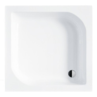 Brodzik kwadratowy Besco Igor, 80x80cm, głęboki, z siedziskiem, akrylowy, biały