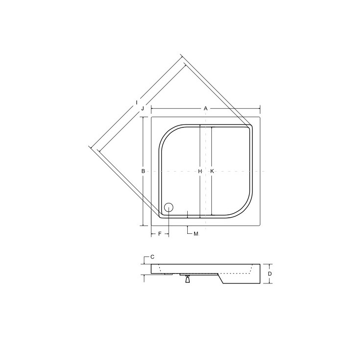 Brodzik kwadratowy Besco Ares, 90x90cm, akrylowy, biały