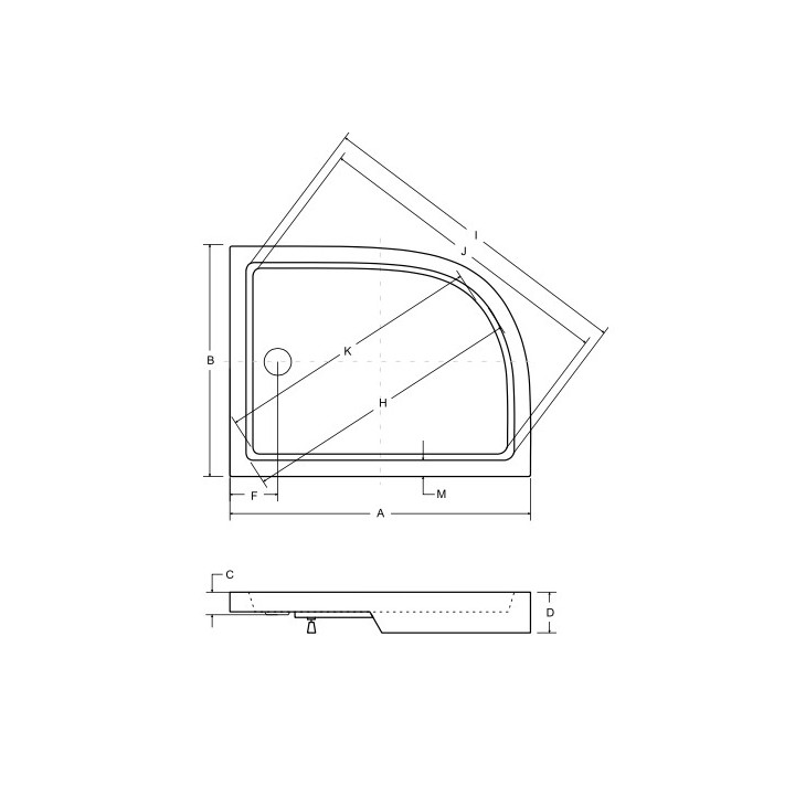 Brodzik asymentryczny Besco Saturn, 100x80cm, lewy, zintegrowana obudowa, akrylowy, biały