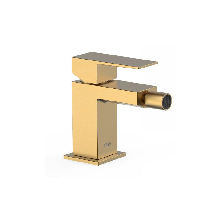 Bateria bidetowa Tres Caudro Colors, stojąca, wysokość 115mm, złoty matowy