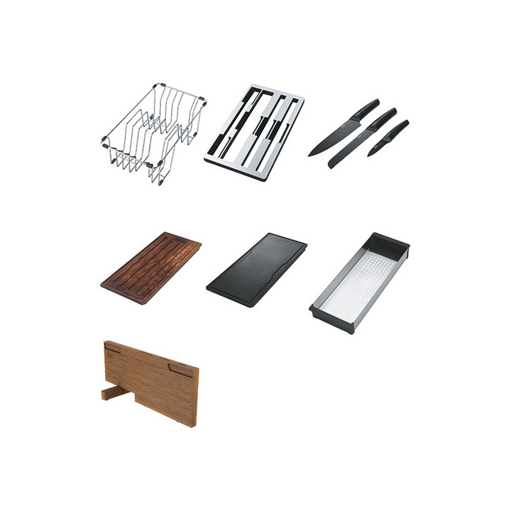 Zlewozmywak wbudowywany Franke Box Center BWX 220-54-27, akcesoria po prawej stronie, 86x51cm, stal szlachetna