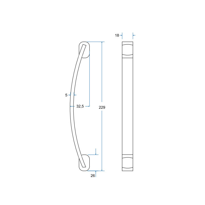 Uchwyt wannowy Besco Oxa Long, 33cm, chrom/biały