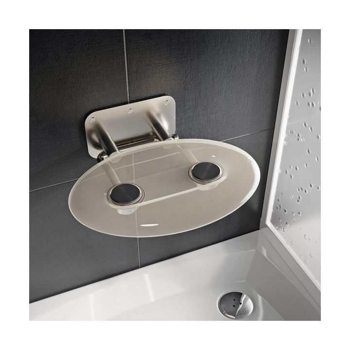 Siedzisko prysznicowe Ravak OVO-P Clear, 41x35cm, składane, czarne