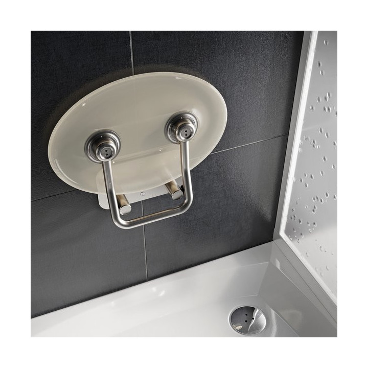 Siedzisko prysznicowe Ravak OVO-P Clear, 41x35cm, składane, czarne