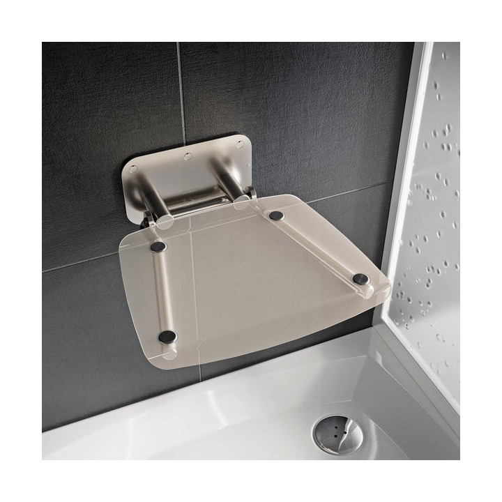Siedzisko prysznicowe Ravak OVO-P II Clear, 41x35cm, składane, nierdzewny