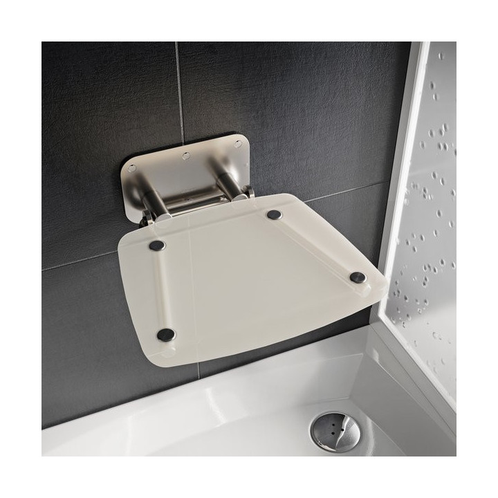 Siedzisko prysznicowe Ravak OVO-P II Clear, 41x35cm, składane, nierdzewny