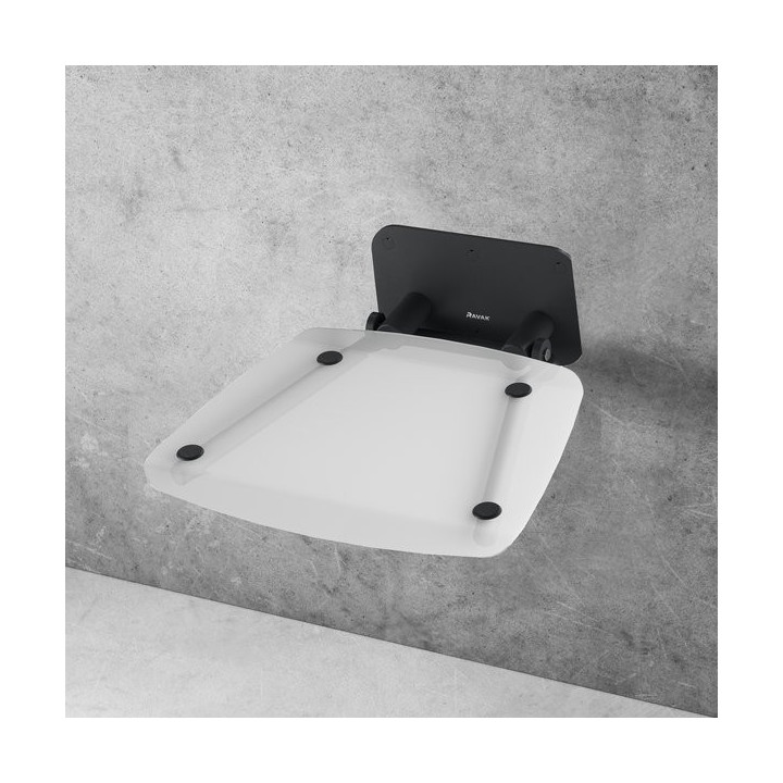 Siedzisko prysznicowe Ravak OVO-P II Clear, 41x35cm, składane, nierdzewny