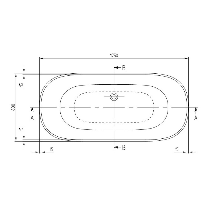 Wanna wolnostojąca Villeroy&Boch Theano, 175x80cm, weiss alpin