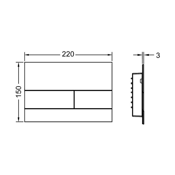 Przycisk spłukujący TECEsquare II, metalowy, powłoka PVD, czarny chrom szczotkowany