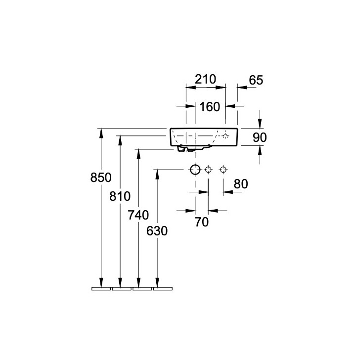 Umywalka meblowa mała Villeroy&Boch, 36x22cm, lewa, CeramicPlus, Weiss Alpin