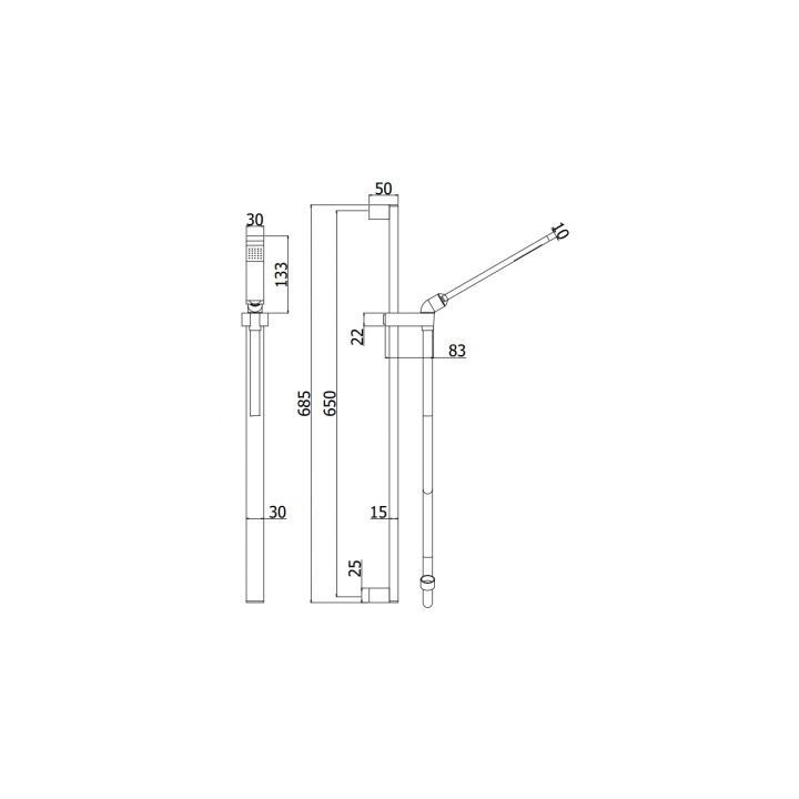 Zestaw natryskowy z baterią podtynkową, Paffoni Effe, deszczownica 30x30cm, ramię 200mm, chrom