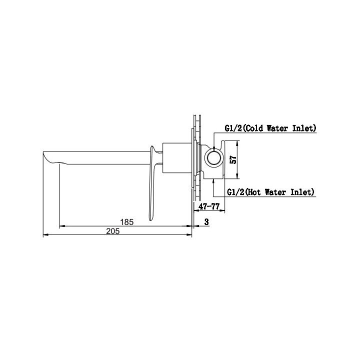 Bateria umywalkowa Kohlman Experience, podtynkowa, wylewka 185mm, chrom