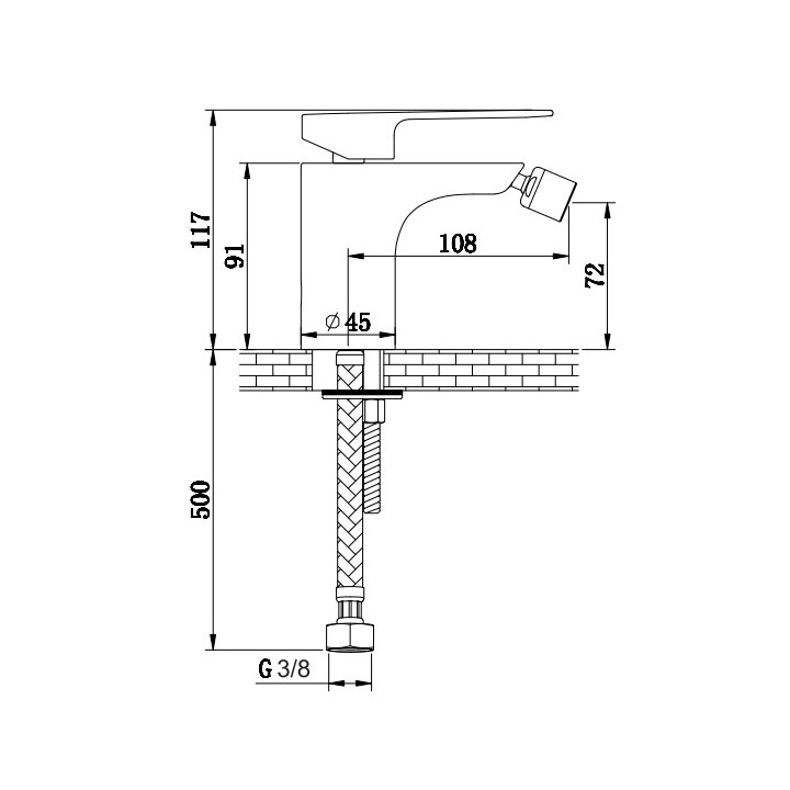 Bateria umywalkowa Kohlman Proxima, stojąca, wysokość 137mm, chrom