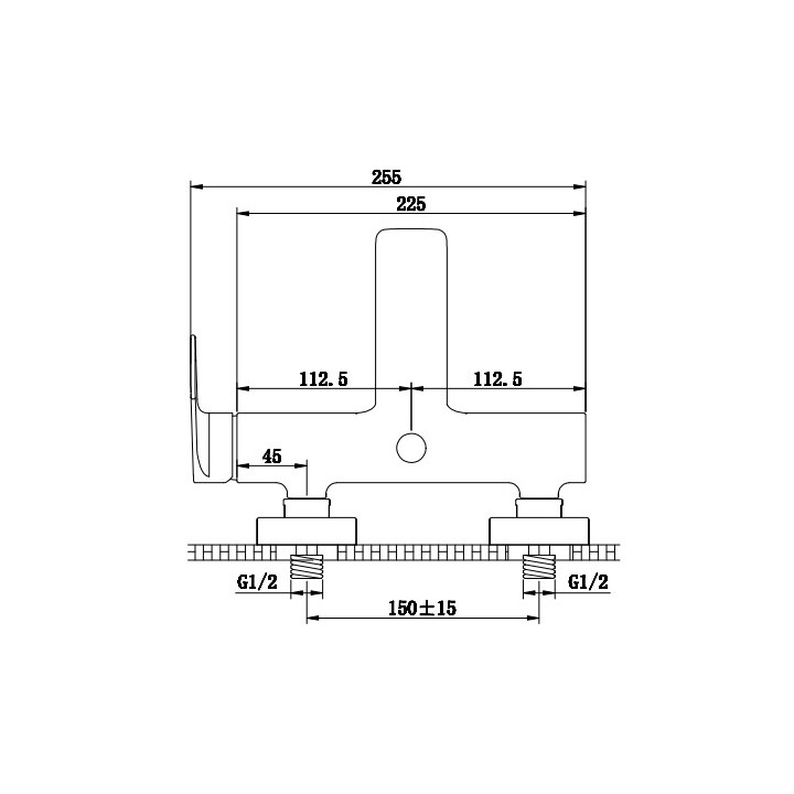 Bateria wannowa 4-otworowa Kohlman Proxima, stojąca, 2 wyjścia wody, chrom