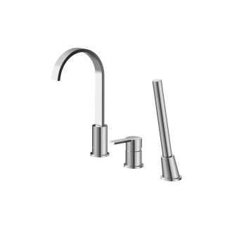 Bateria umywalkowa Kohlman Gixs, stojąca, wysokość 290mm, obracana wylewka, chrom