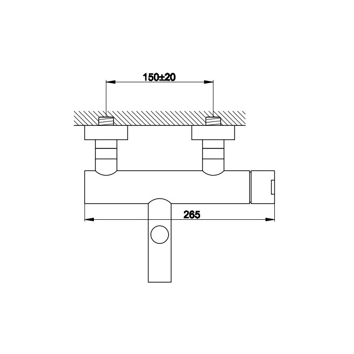 Bateria wannowa Kohlman Proxima, natynkowa, 2 wyjścia wody, chrom