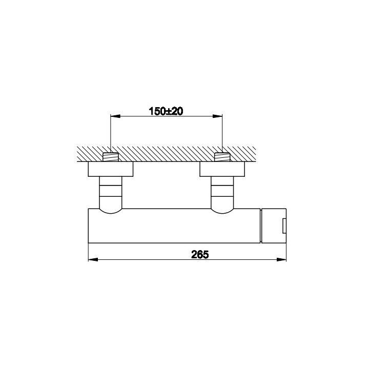 Bateria wannowa Kohlman Gixs, natynkowa, 2 wyjścia wody, chrom