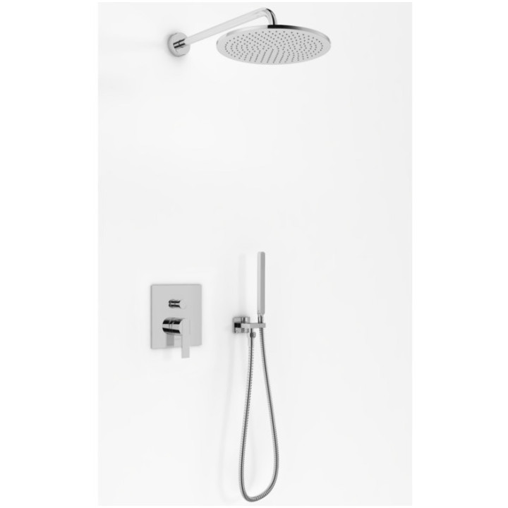Zestaw prysznicowy Kohlman Proxima, podtynkowy, okrągła deszczownica 20cm, chrom