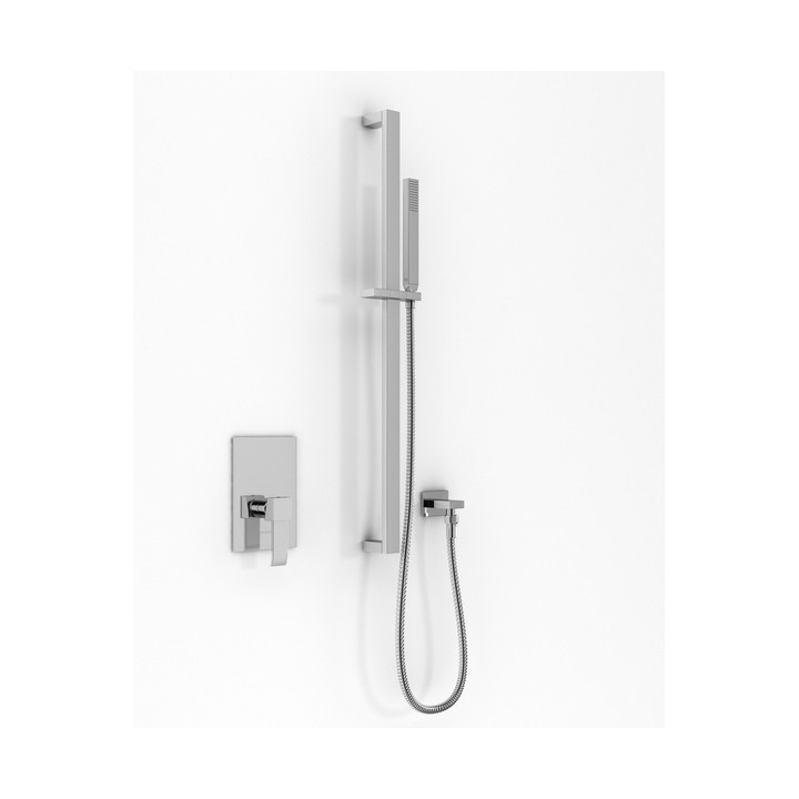 Zestaw prysznicowy Kohlman Gixs, podtynkowy, 1 wyjście wody, z relingiem, chrom