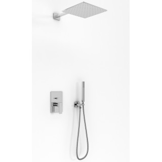 Zestaw prysznicowy Kohlman Axis, podtynkowy, kwadratowa deszczownica 25cm, 2 wyjścia wody, chrom