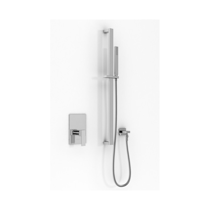 Zestaw prysznicowy Kohlman Axis, podtynkowy, 1 wyjście wody, z relingiem, chrom