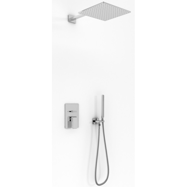 Zestaw prysznicowy Kohlman Foxal, podtynkowy, kwadratowa deszczownica 20cm, 2 wyjścia wody, chrom