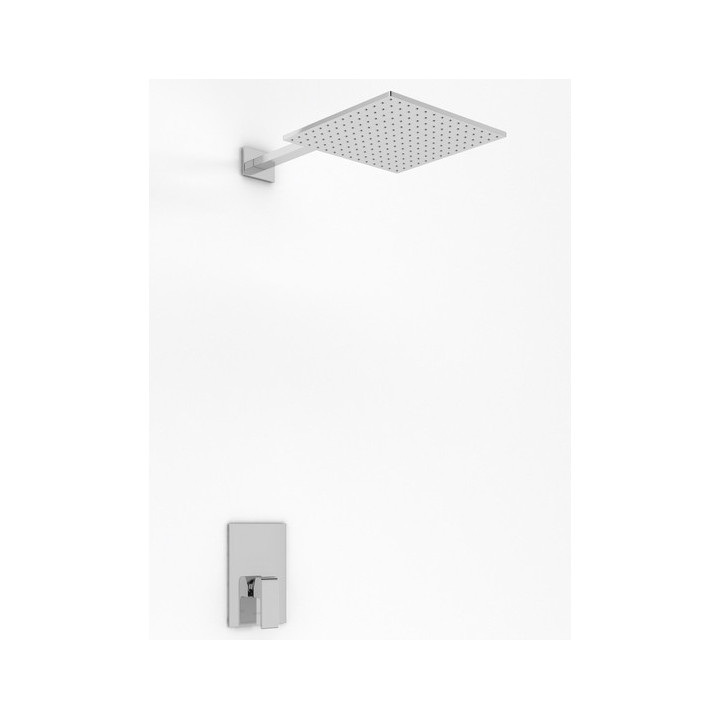 Zestaw wannowy Kohlman Saxo, podtynkowy, kwadratowa deszczownica 20cm, 3 wyjścia wody, chrom