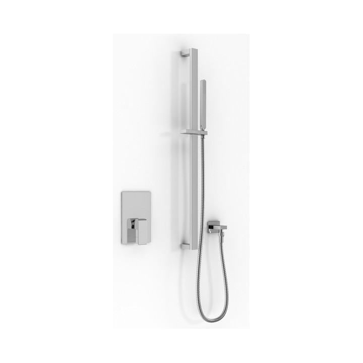 Zestaw prysznicowy Kohlman Foxal, podtynkowy, 1 wyjście wody, z relingiem, chrom