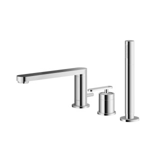 Bateria wannowa 3-otworowa Kohlman Excelent, stojąca, zestaw natryskowy, chrom