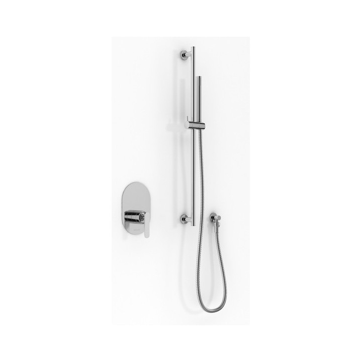Zestaw prysznicowy Kohlman Saxo, podtynkowy, 1 wyjście wody, z relingiem, chrom