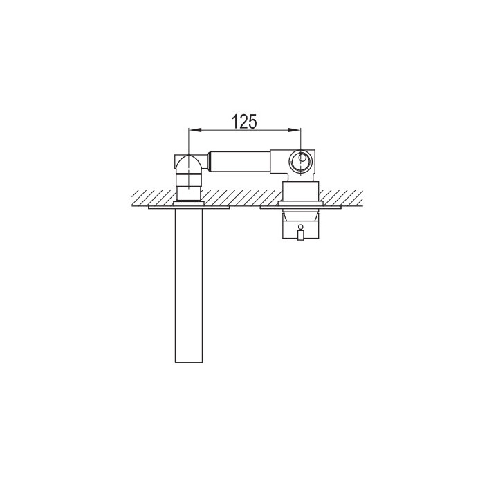 Bateria umywalkowa Kohlman Saxo, podtynkowa, 2-otworowa, wylewka 170mm, chrom