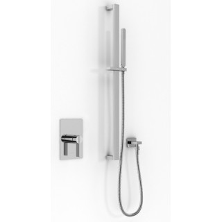 Zestaw prysznicowy Kohlman Boxine, podtynkowy, 1 wyjście wody, z relingiem, chrom